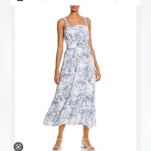 Lucy Paris Blue and White Midi Dress